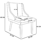 Kit 06 Cadeiras De Jantar Liz Suede Preto Pés Palito Castanho