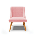 Kit 06 Cadeiras De Jantar Liz Suede Rosa Bebê Pés Palito Cast