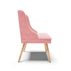 Kit 06 Cadeiras De Jantar Liz Suede Rosa Bebê Pés Palito Natu