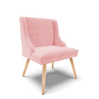 Kit 06 Cadeiras De Jantar Liz Suede Rosa Bebê Pés Palito Natu