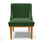 Kit 06 Cadeiras De Jantar Liz Suede Verde Base Fixa Madeira C