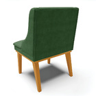 Kit 06 Cadeiras De Jantar Liz Suede Verde Base Fixa Madeira C