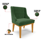 Kit 06 Cadeiras De Jantar Liz Suede Verde Base Fixa Madeira C