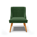 Kit 06 Cadeiras De Jantar Liz Suede Verde Pés Palito Castanho