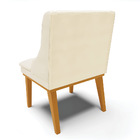 Kit 06 Cadeiras De Jantar Liz Veludo Base Fixa Madeira Castan