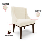 Kit 06 Cadeiras De Jantar Liz Veludo Base Fixa Madeira Tabaco