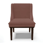 Kit 06 Cadeiras De Jantar Liz Veludo Base Fixa Madeira Tabaco