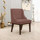 Kit 06 Cadeiras De Jantar Liz Veludo Base Fixa Madeira Tabaco