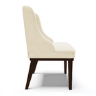 Kit 06 Cadeiras De Jantar Liz Veludo Bege Base Fixa Madeira T