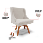 Kit 06 Cadeiras De Jantar Liz Veludo Cinza Base Giratória De