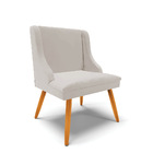 Kit 06 Cadeiras De Jantar Liz Veludo Cinza Pés Palito Castanh