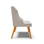 Kit 06 Cadeiras De Jantar Liz Veludo Cinza Pés Palito Castanh