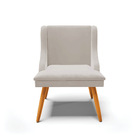 Kit 06 Cadeiras De Jantar Liz Veludo Cinza Pés Palito Castanh