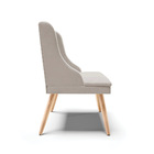 Kit 06 Cadeiras De Jantar Liz Veludo Cinza Pés Palito Natural