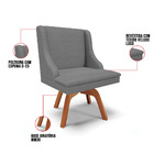 Kit 06 Cadeiras De Jantar Liz Veludo Grafite A131 Base Girató