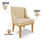 Kit 06 Cadeiras De Jantar Liz Veludo Luxo Off White A129 Base