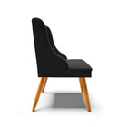 Kit 06 Cadeiras De Jantar Liz Veludo Preto Pés Palito Castanh