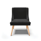 Kit 06 Cadeiras De Jantar Liz Veludo Pretopés Palito Natural