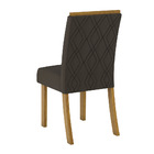 Kit 06 Cadeiras De Jantar Mary Veludo Marrom Base Nature - D'