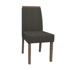 Kit 06 Cadeiras De Jantar Mayte Linho Cinza Ln03 Pés Imbuia -