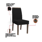 Kit 06 Cadeiras De Jantar Mayte Veludo Preto Vl07 Pés Imbuia