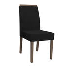 Kit 06 Cadeiras De Jantar Mayte Veludo Preto Vl07 Pés Imbuia