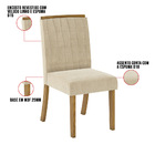 Kit 06 Cadeiras De Jantar Mira Veludo Linho Base Nature - D'r