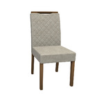 Kit 06 Cadeiras De Jantar Nayla Veludo Linho Tl13 Pés Amêndoa