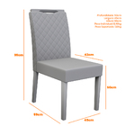 Kit 06 Cadeiras De Jantar Nayla Veludo Linho Tl13 Pés Amêndoa