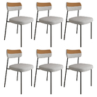 Kit 06 Cadeiras De Jantar Nile Corano Caramelo Com Linho Cinz