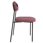 Kit 06 Cadeiras De Jantar Nile Corano Preto Com Linho Rosa Ba