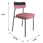 Kit 06 Cadeiras De Jantar Nile Corano Preto Com Linho Rosa Ba