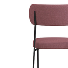 Kit 06 Cadeiras De Jantar Nile Corano Preto Com Linho Rosa Ba