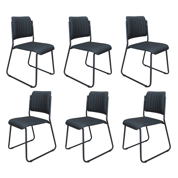 Kit 06 Cadeiras De Jantar Patty Courissimo Preto Base De Ferr