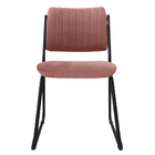 Kit 06 Cadeiras De Jantar Patty Veludo Rosa Base De Ferro Pre