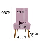 Kit 06 Cadeiras De Jantar Sevilha Pés Palito Suede Rosa Bebê