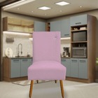 Kit 06 Cadeiras De Jantar Sevilha Pés Palito Suede Rosa Bebê