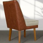 Kit 06 Cadeiras De Jantar Virgínia Composê E Courissimo Bege/