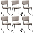 Kit 06 Cadeiras Decorativa Estofada Para Sala De Jantar Base