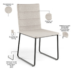 Kit 06 Cadeiras Decorativa Estofada Para Sala De Jantar Preto