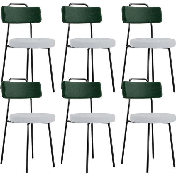 Kit 06 Cadeiras Decorativa Estofada Sala Jantar Barcelona L02