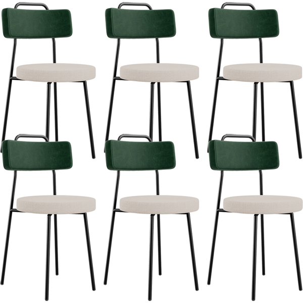 Kit 06 Cadeiras Decorativa Estofada Sala Jantar Barcelona L02