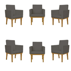 Kit 06 Cadeiras Decorativa Reforçada Oferta Balaqui Courino C