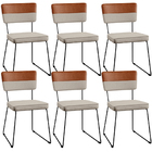 Kit 06 Cadeiras Decorativas Base De Aço Allana L02 Faixa Cour