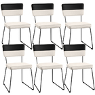 Kit 06 Cadeiras Decorativas Estofada Allana L02 Faixa Facto P