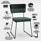 Kit 06 Cadeiras Decorativas Estofada Allana L02 Faixa Facto P