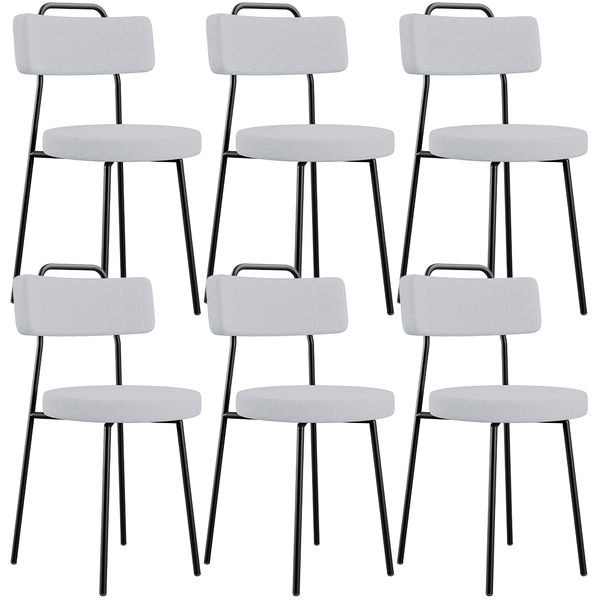 Kit 06 Cadeiras Decorativas Estofada Para Sala De Jantar Barc