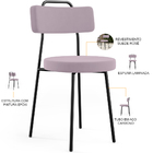 Kit 06 Cadeiras Decorativas Estofada Para Sala De Jantar Barc