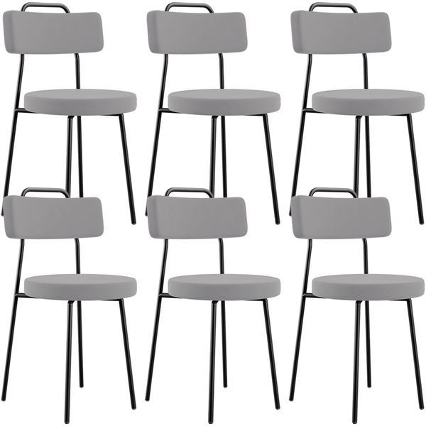 Kit 06 Cadeiras Decorativas Estofada Para Sala De Jantar Barc