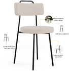 Kit 06 Cadeiras Decorativas Estofada Para Sala De Jantar Barc